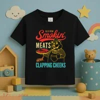 Funny Bbq Meat Groovy Smoking Fun Toddler T-Shirt thumb 3