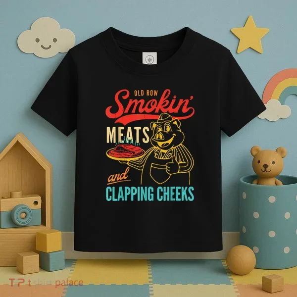 Funny Bbq Meat Groovy Smoking Fun Toddler T-Shirt