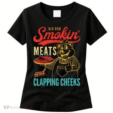 Funny Bbq Meat Groovy Smoking Fun Women's T-Shirt
