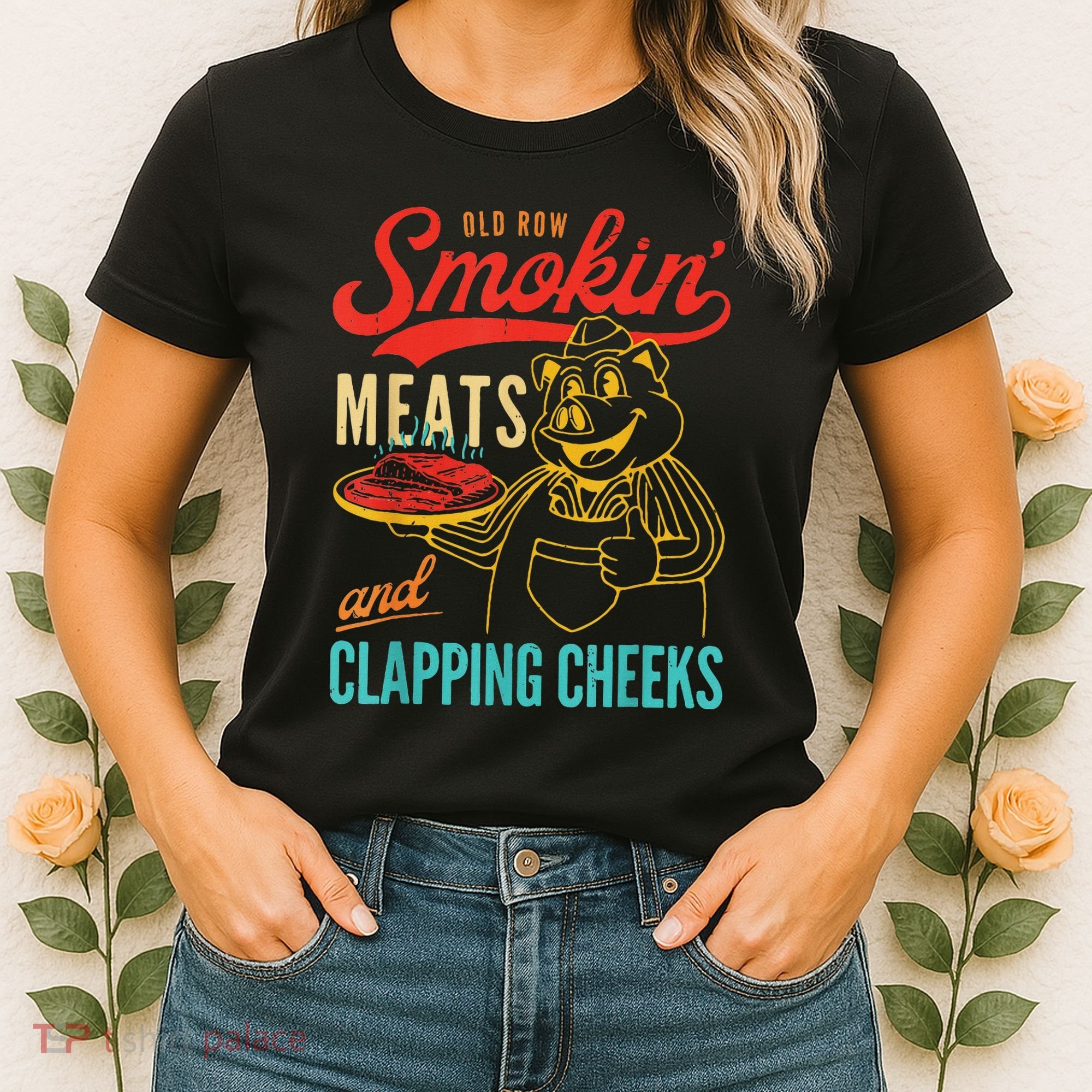 Funny Bbq Meat Groovy Smoking Fun Women's T-Shirt