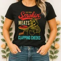 Funny Bbq Meat Groovy Smoking Fun Women's T-Shirt thumb 2