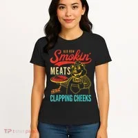Funny Bbq Meat Groovy Smoking Fun Women's T-Shirt thumb 4