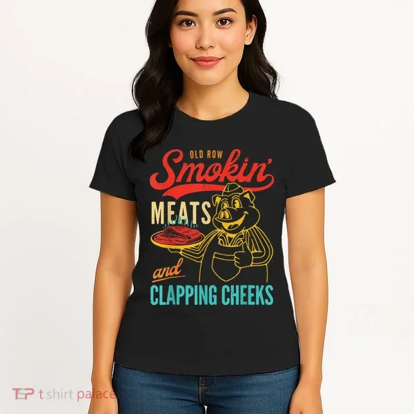 Funny Bbq Meat Groovy Smoking Fun Women's T-Shirt