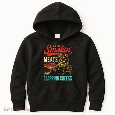 Funny Bbq Meat Groovy Smoking Fun Kids Hoodie