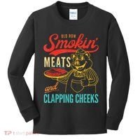 Funny Bbq Meat Groovy Smoking Fun Kids Long Sleeve Shirt thumb 0