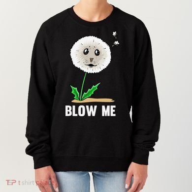Funny Blow Me Seal Face Dandelion Meme Women's Sweatshirt