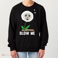 Funny Blow Me Seal Face Dandelion Meme Women's Sweatshirt thumb 0
