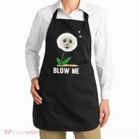 Funny Blow Me Seal Face Dandelion Meme Apron thumb 2