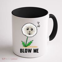 Funny Blow Me Seal Face Dandelion Meme Coffee Mug thumb 1