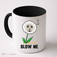 Funny Blow Me Seal Face Dandelion Meme Coffee Mug thumb 0