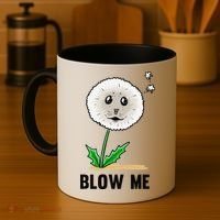 Funny Blow Me Seal Face Dandelion Meme Coffee Mug thumb 4