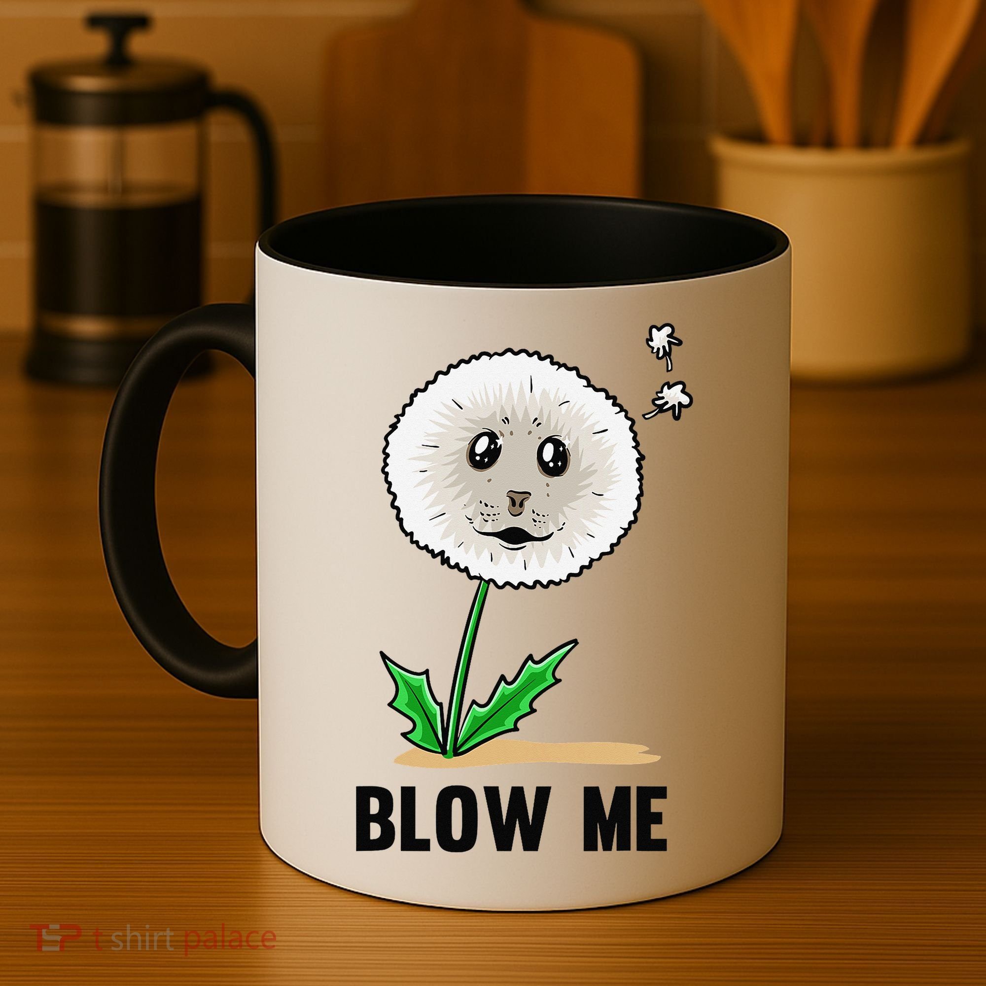 Funny Blow Me Seal Face Dandelion Meme Coffee Mug