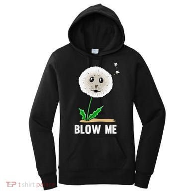 Funny Blow Me Seal Face Dandelion Meme Women's Hoodie
