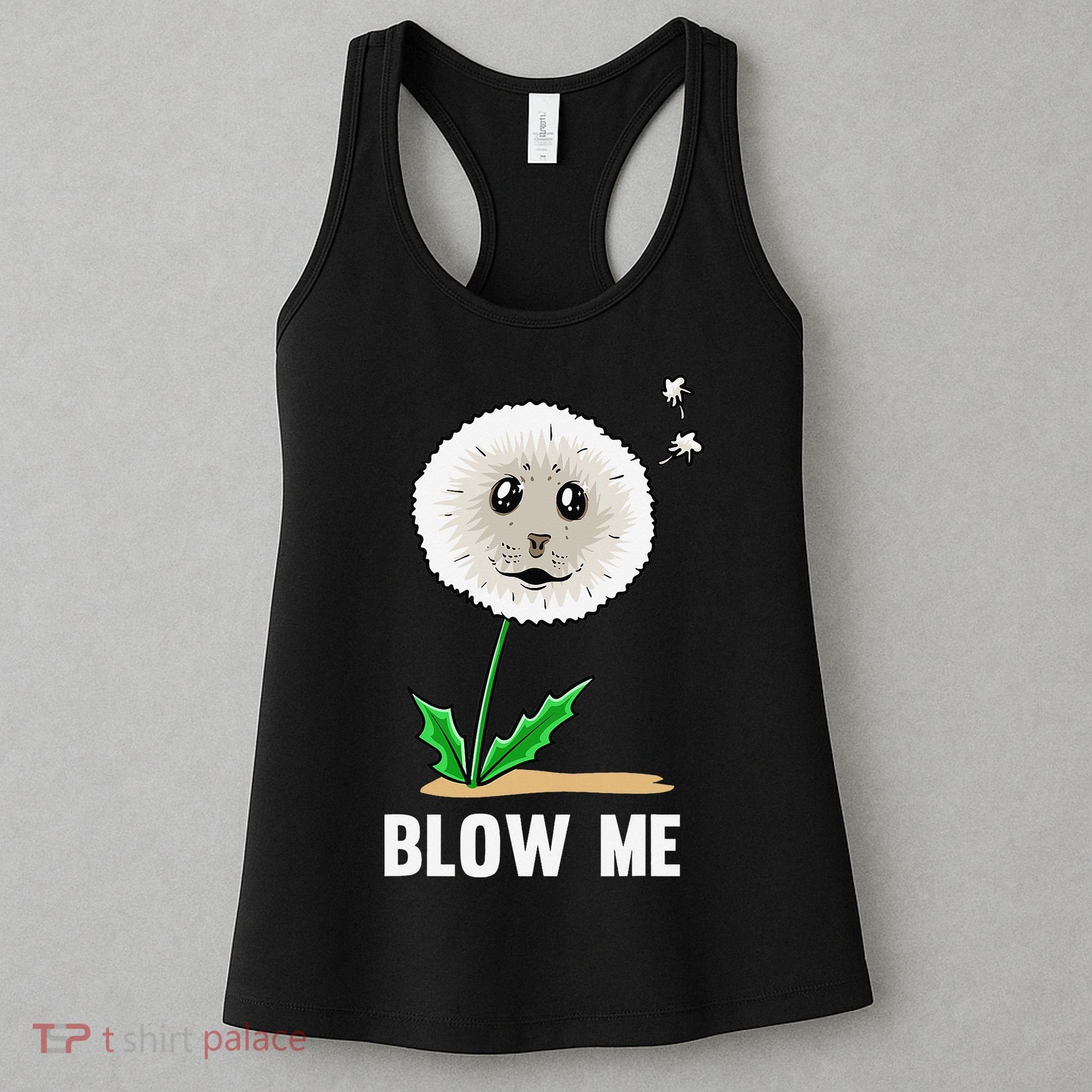 Funny Blow Me Seal Face Dandelion Meme Women's Tank Top
