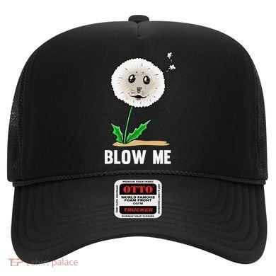 Funny Blow Me Seal Face Dandelion Meme Hat