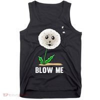 Funny Blow Me Seal Face Dandelion Meme Tank Top thumb 0