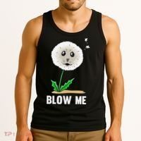 Funny Blow Me Seal Face Dandelion Meme Tank Top thumb 3