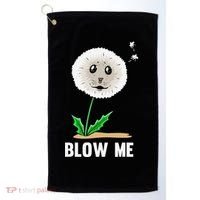 Funny Blow Me Seal Face Dandelion Meme Golf Towel thumb 0