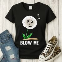 Funny Blow Me Seal Face Dandelion Meme Women's T-Shirt thumb 3
