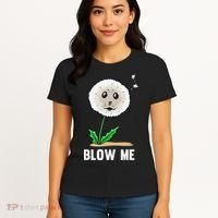 Funny Blow Me Seal Face Dandelion Meme Women's T-Shirt thumb 4