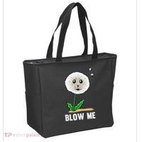 Funny Blow Me Seal Face Dandelion Meme Tote Bag thumb 2