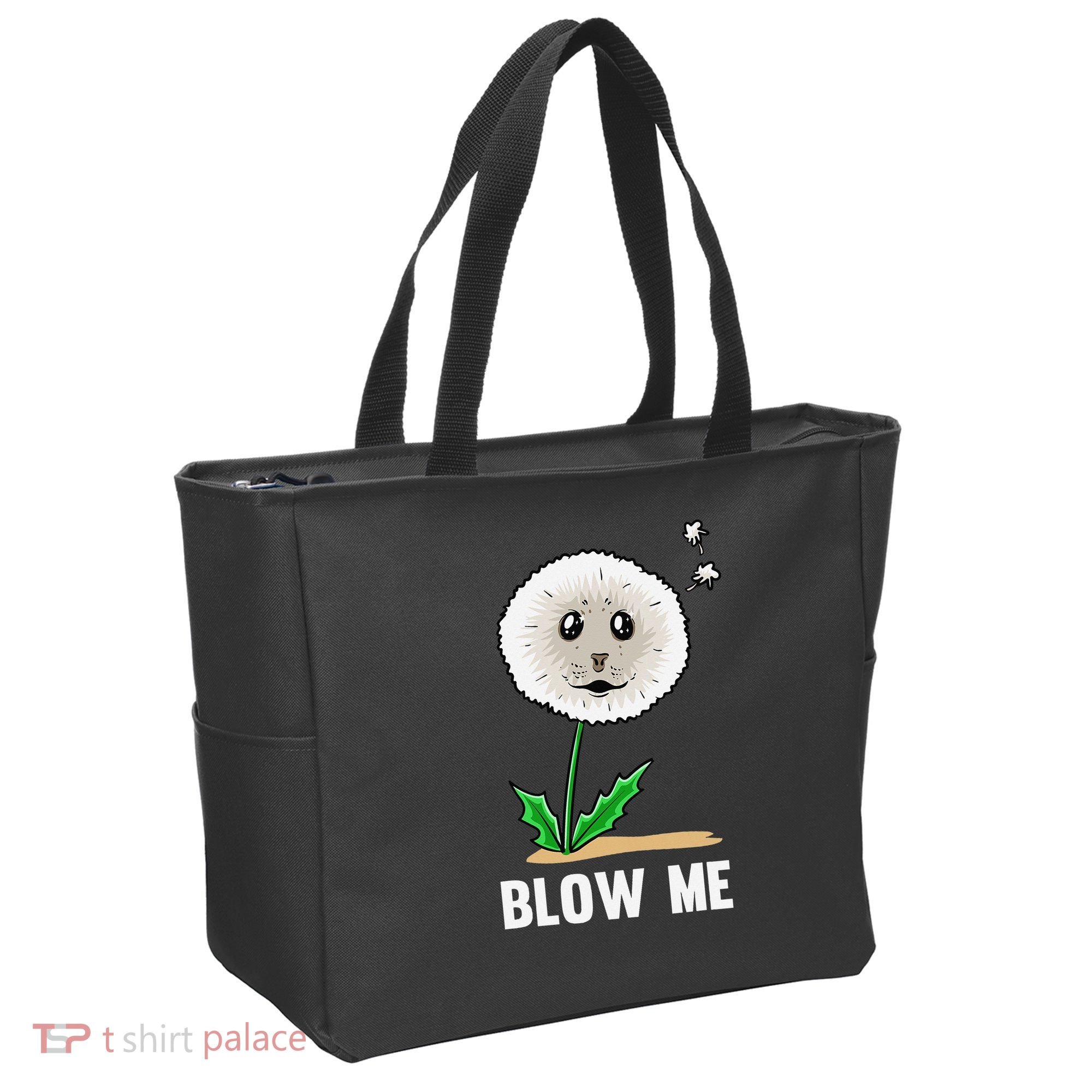 Funny Blow Me Seal Face Dandelion Meme Tote Bag