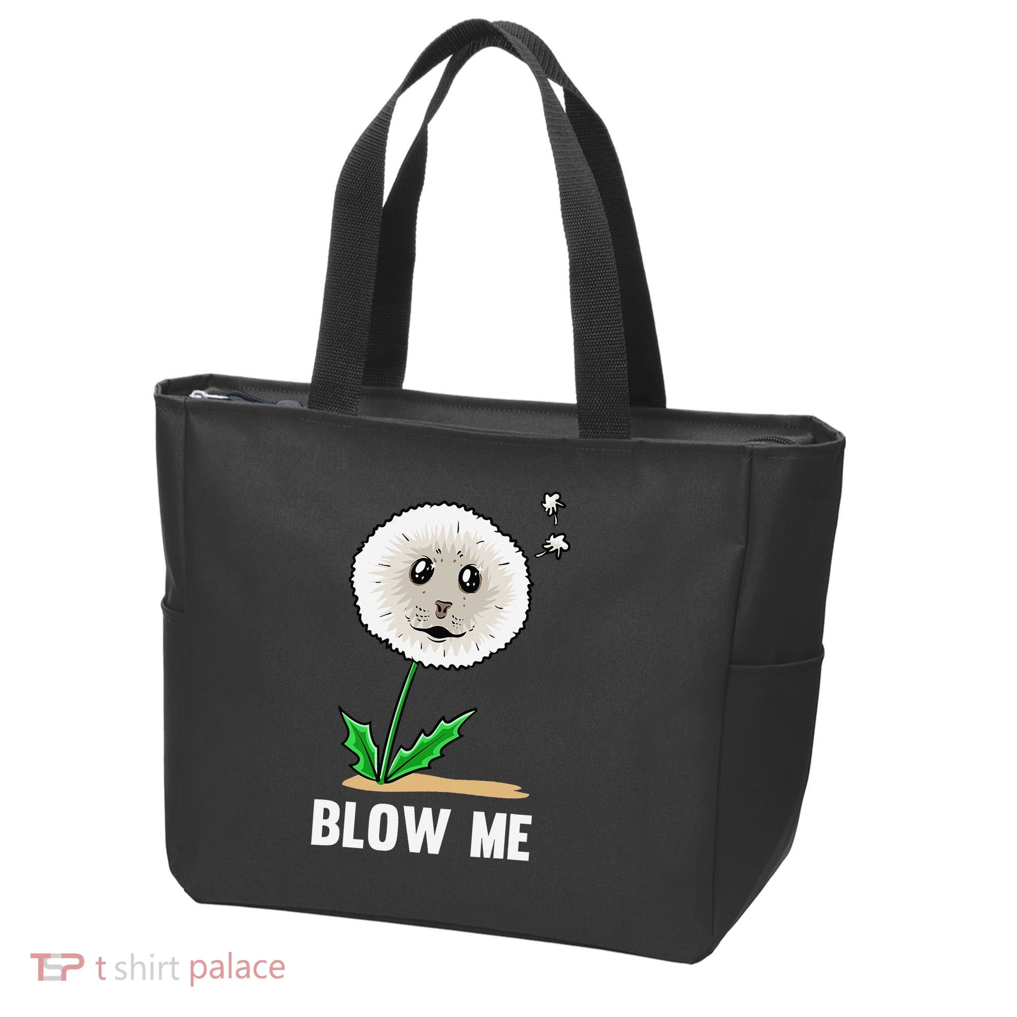 Funny Blow Me Seal Face Dandelion Meme Tote Bag