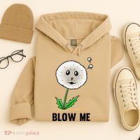 Funny Blow Me Seal Face Dandelion Meme Hoodie thumb 4
