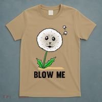 Funny Blow Me Seal Face Dandelion Meme T-Shirt thumb 5