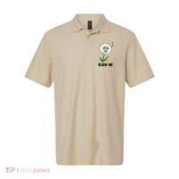 Funny Blow Me Seal Face Dandelion Meme Polo thumb 0