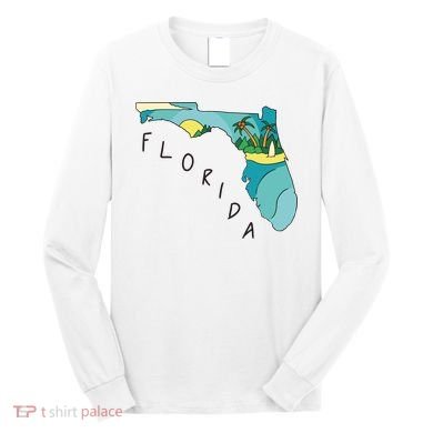 Florida Beach Map Long Sleeve Shirt
