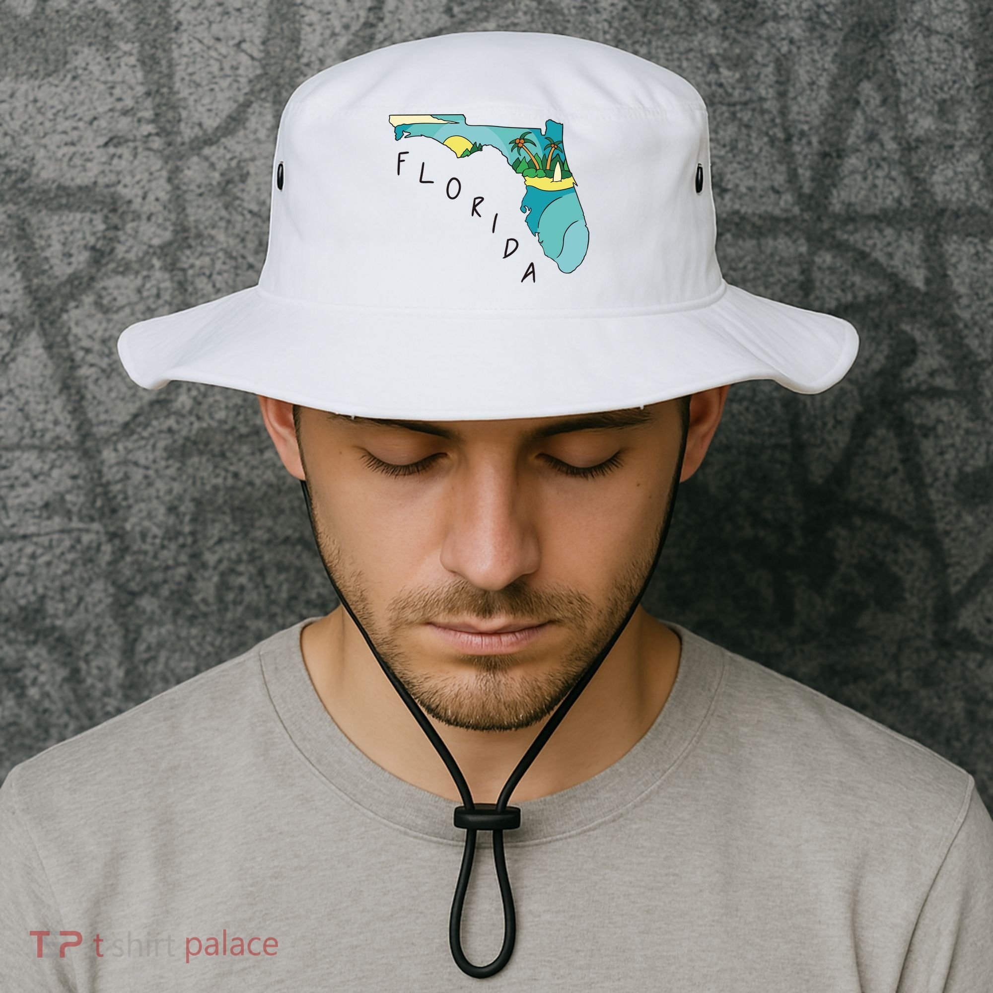 Florida Beach Map Bucket Hat