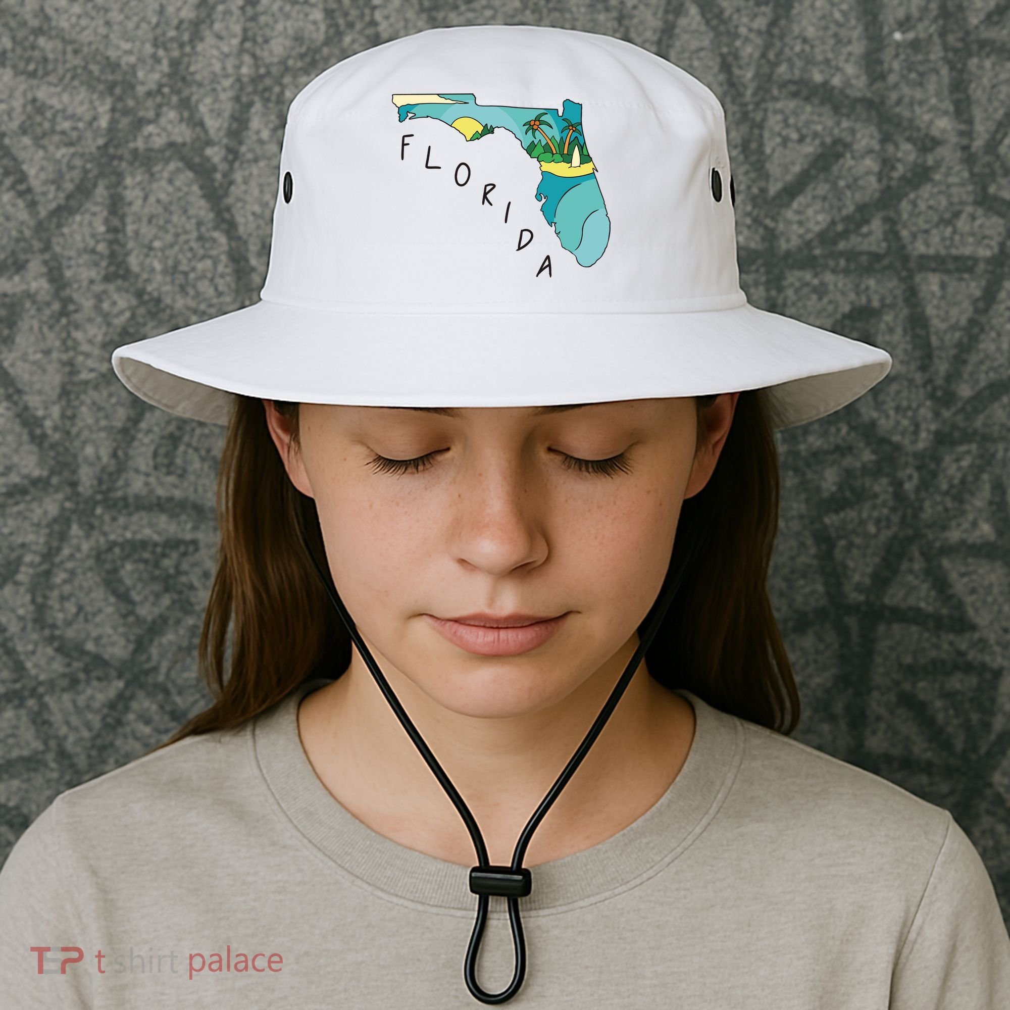 Florida Beach Map Bucket Hat