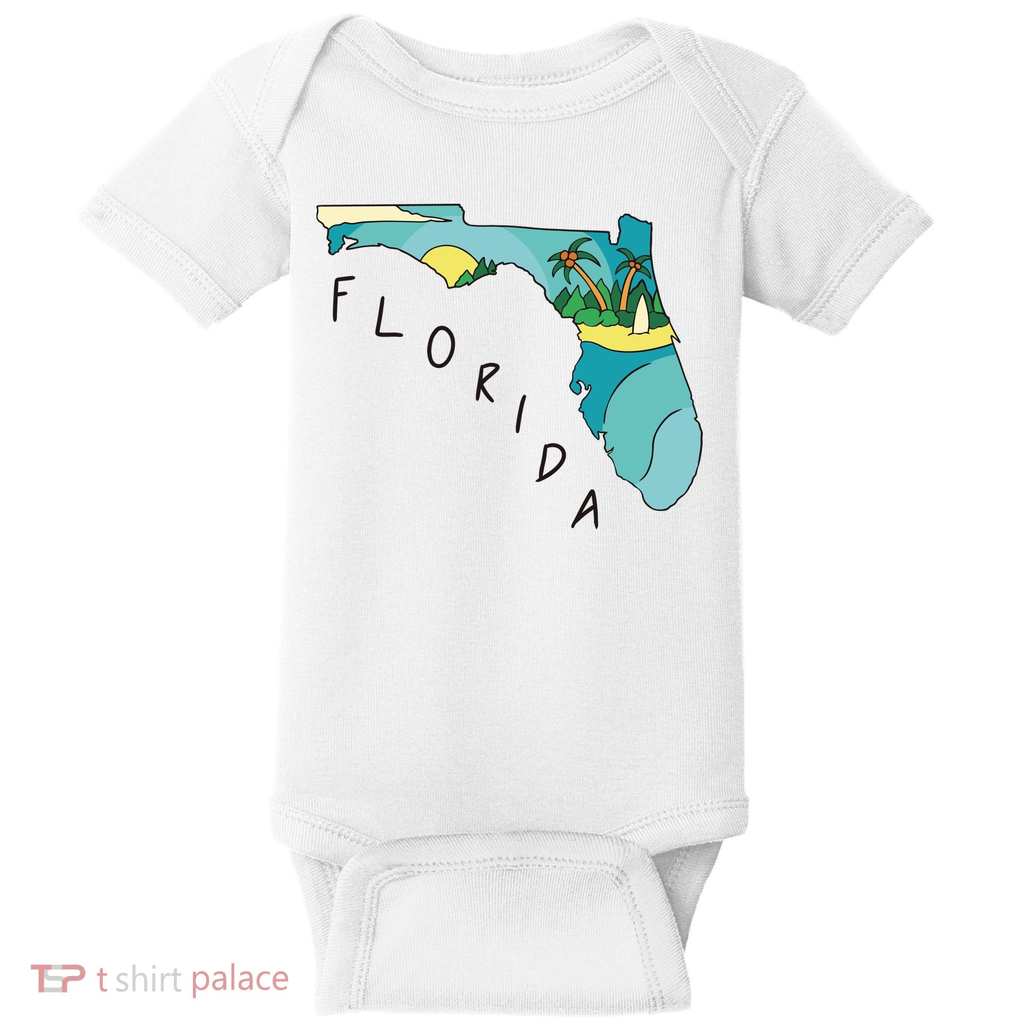 Florida Beach Map Baby Bodysuit