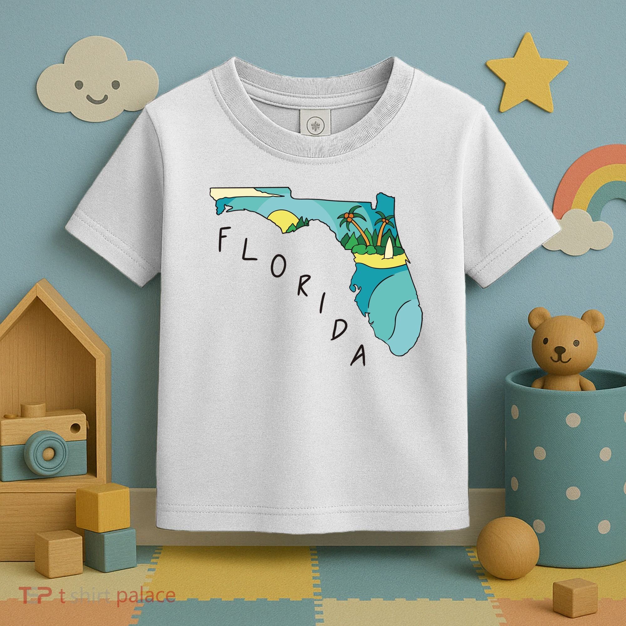 Florida Beach Map Toddler T-Shirt
