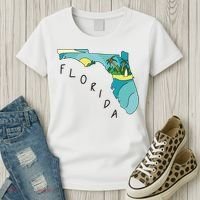 Florida Beach Map Women's T-Shirt thumb 3