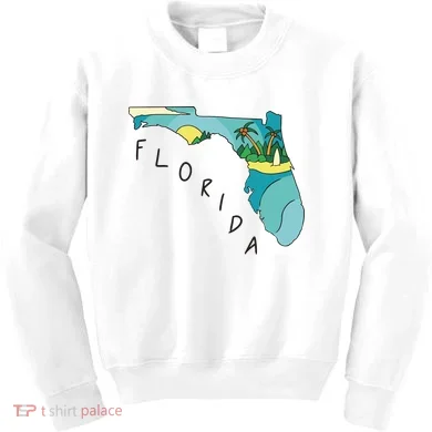 Florida Beach Map Kids Sweatshirt