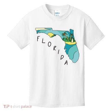 Florida Beach Map Kids T-Shirt