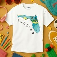 Florida Beach Map Kids T-Shirt thumb 3