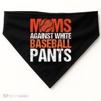Funny Baseball Moms Against White Baseball Pants USA-Made Doggie Bandana thumb 0