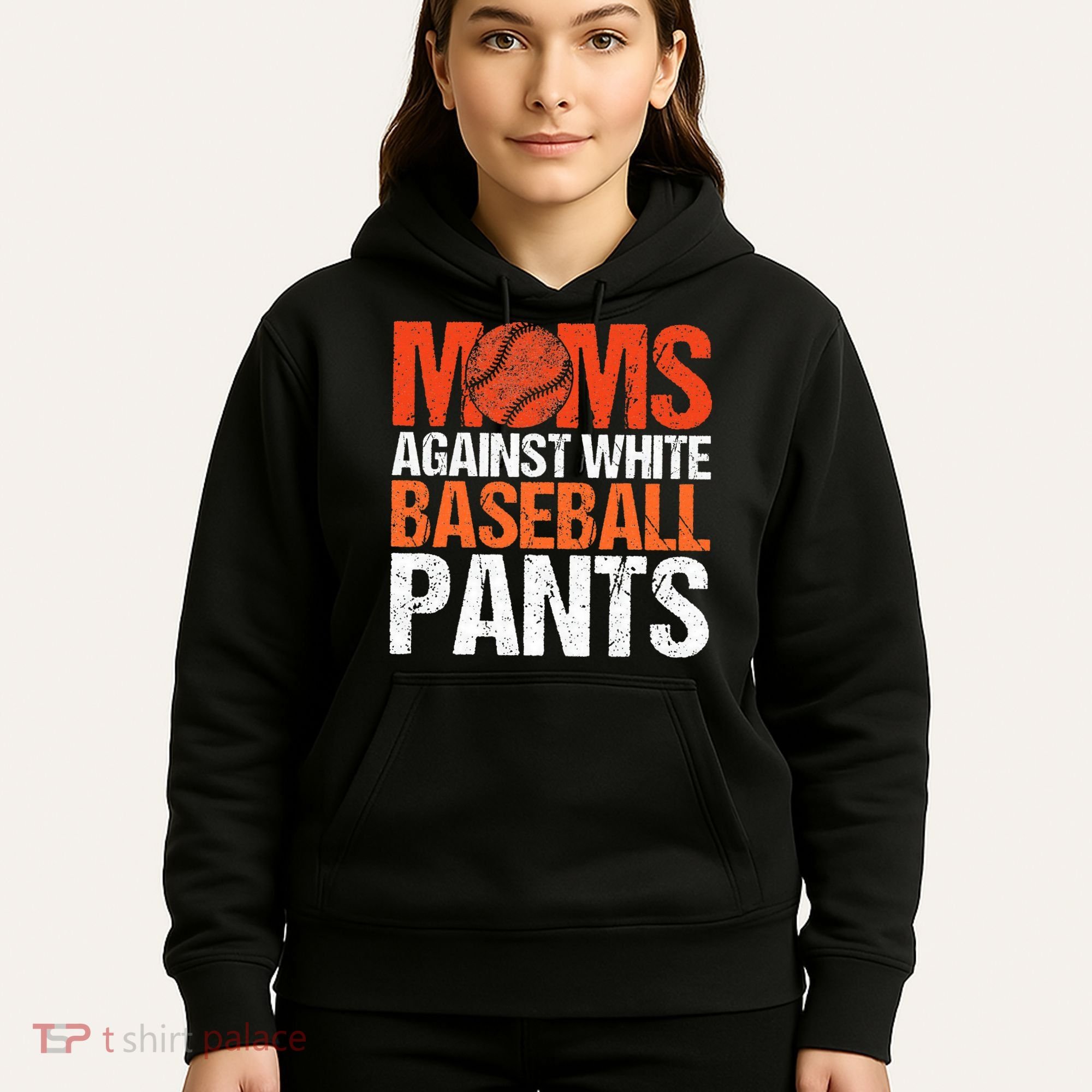 Funny Baseball Moms Against White Baseball Pants Hoodie