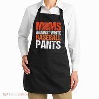 Funny Baseball Moms Against White Baseball Pants Apron thumb 2