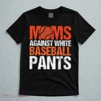 Funny Baseball Moms Against White Baseball Pants T-Shirt thumb 5