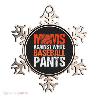 Funny Baseball Moms Against White Baseball Pants Ornament