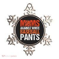 Funny Baseball Moms Against White Baseball Pants Ornament thumb 0
