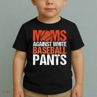 Funny Baseball Moms Against White Baseball Pants Toddler T-Shirt thumb 2