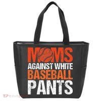 Funny Baseball Moms Against White Baseball Pants Tote Bag thumb 0