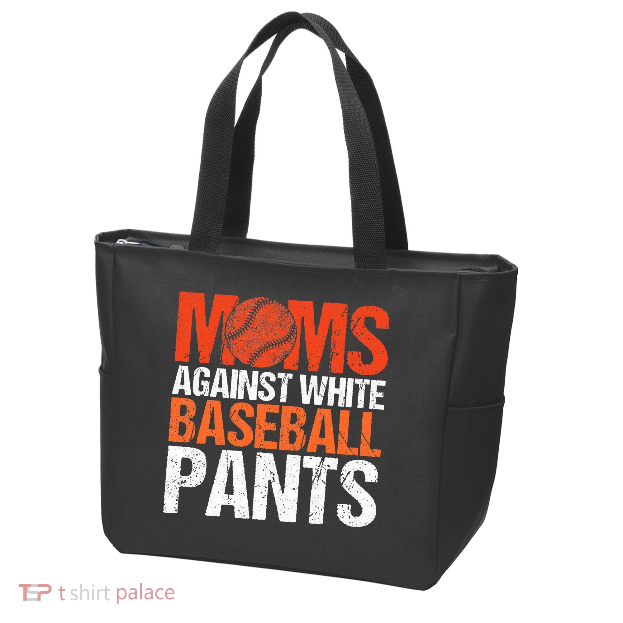 Funny Baseball Moms Against White Baseball Pants Tote Bag