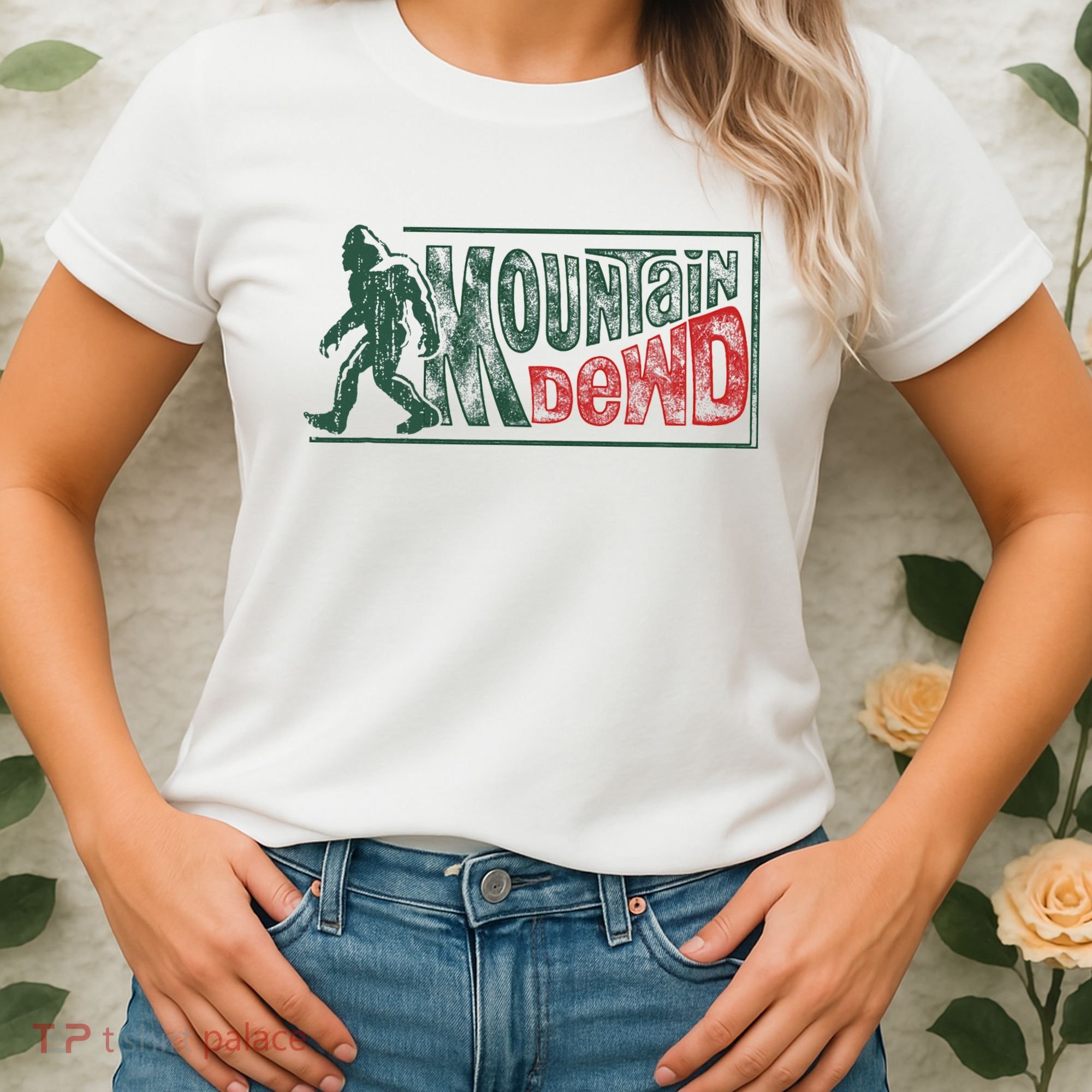 Funny Bigfoot Mountain Dude Hiking Camping Retro Gift Women's T-Shirt
