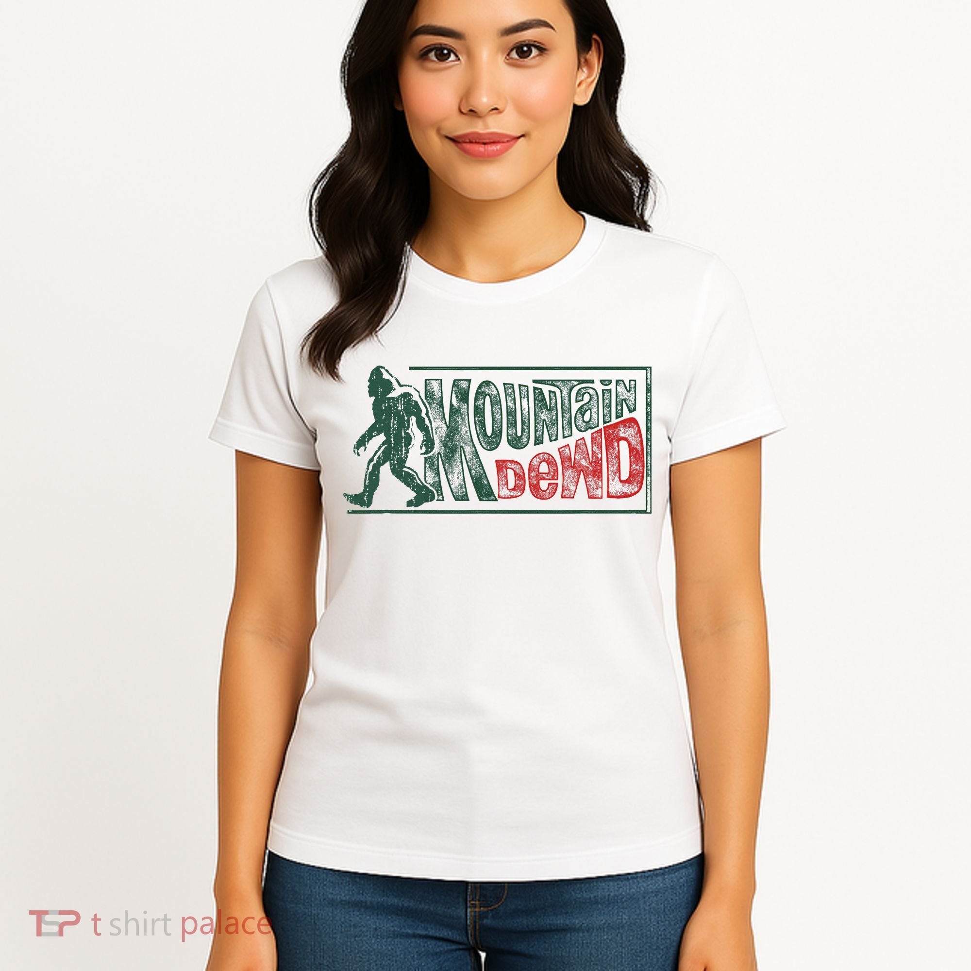 Funny Bigfoot Mountain Dude Hiking Camping Retro Gift Women's T-Shirt